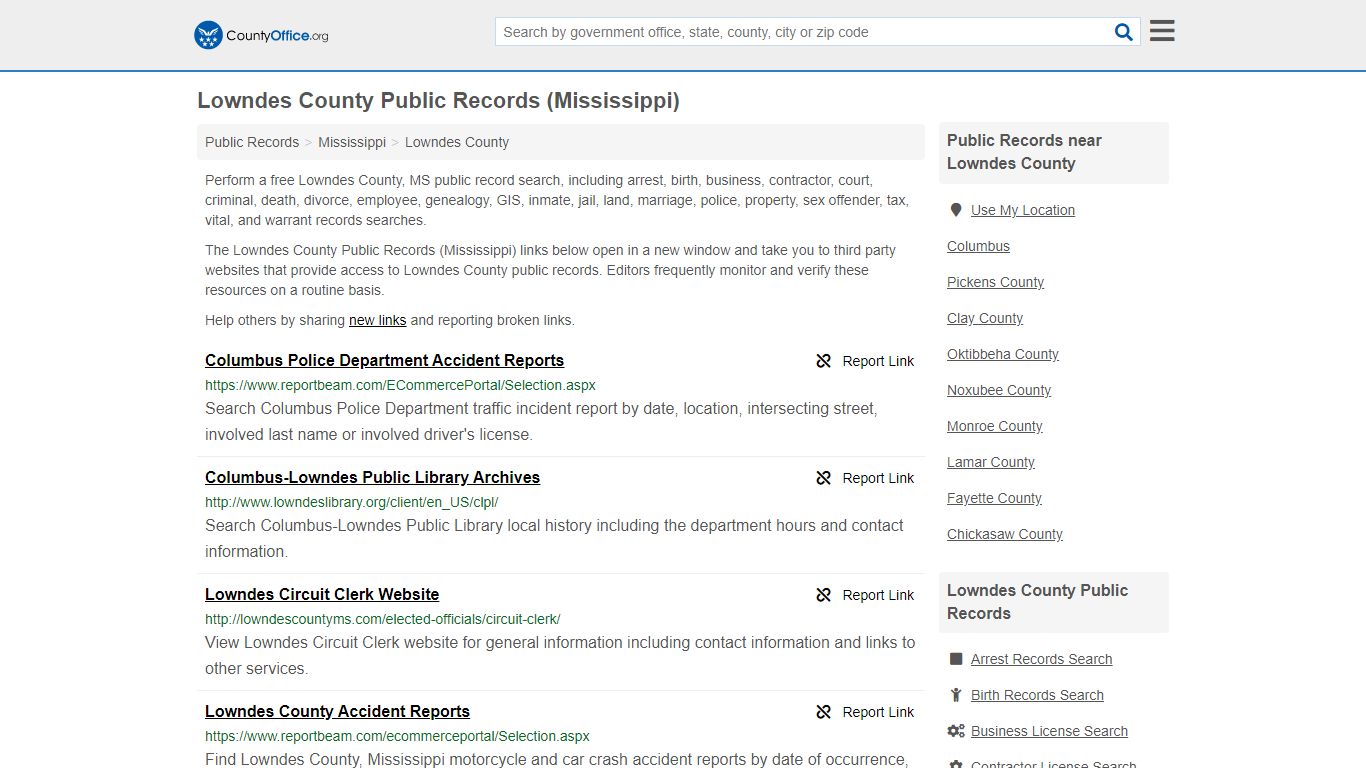 Public Records - Lowndes County, MS (Business, Criminal ...